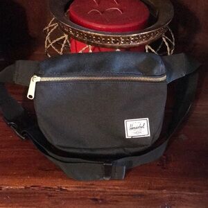 Herschel Supply Co. Black Belt Bag with Gold Zipper